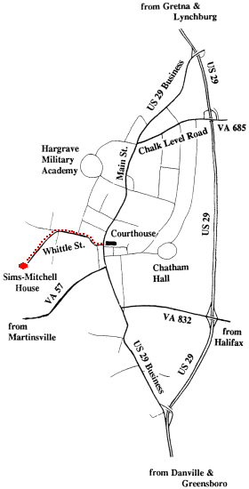 Street map of Chatham, Virginia