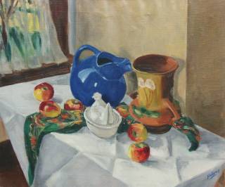 Still Life with Blue Pitcher