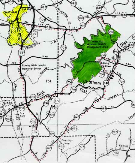 Central Pittsylvania County road map