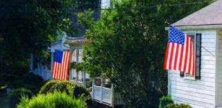 Flags on the north side of Whittle Street